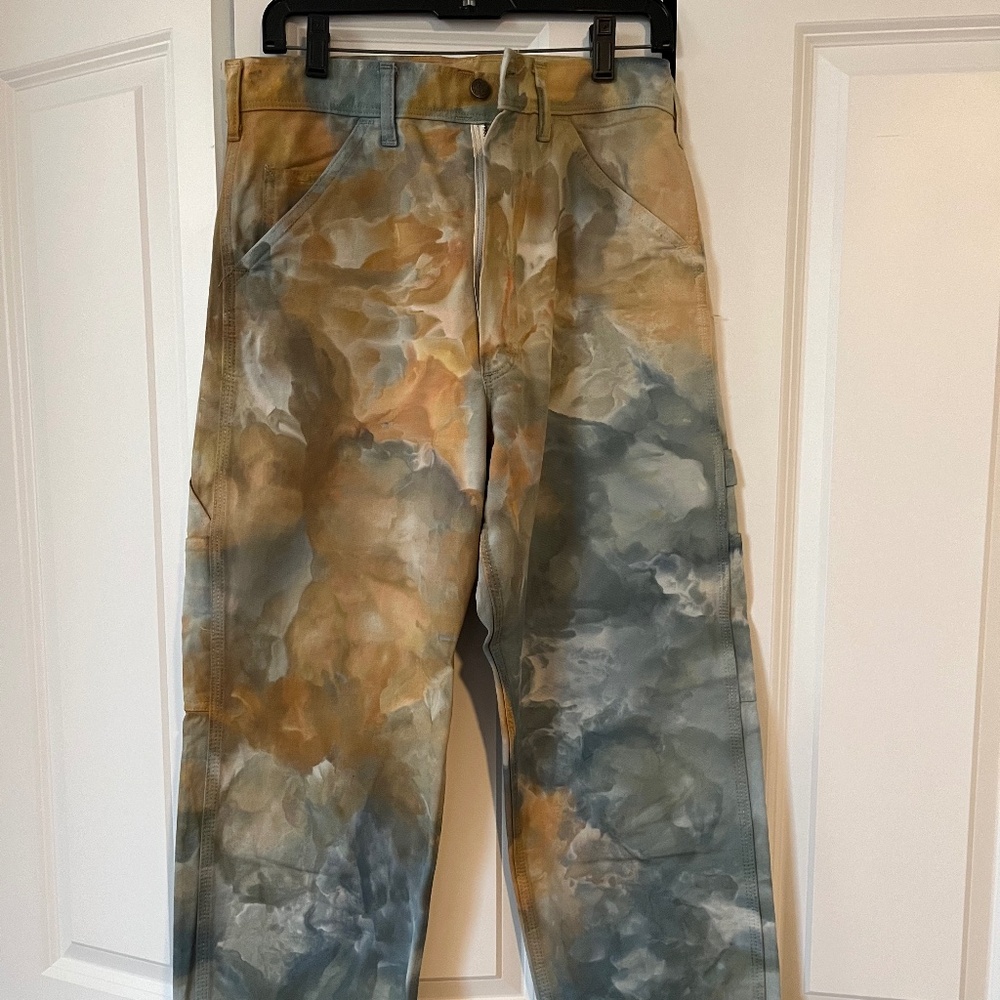 Stan Ray / Riverside Tool & Dye -  Tie-Dyed Deadstock Painter Pants - Blue-Brown